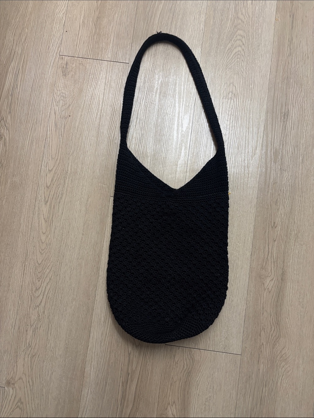 The Sack Black Crochet Shoulder Bag - Everyday Knit Tote